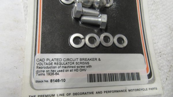 Harley Knucklehead, Panhead Circuit Breaker & Voltage Regulator Screw Kit. 1936-64. - Image 2