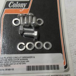 Harley Knucklehead, Panhead Circuit Breaker & Voltage Regulator Screw Kit. 1936-64.