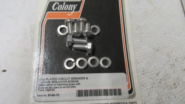 Harley Knucklehead, Panhead Circuit Breaker & Voltage Regulator Screw Kit. 1936-64.