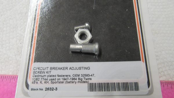 Harley Big Twins, 45 Flathead Circuit Breaker Adjusting Screw Kit. 1947-64. P/N 32593-47 - Image 3