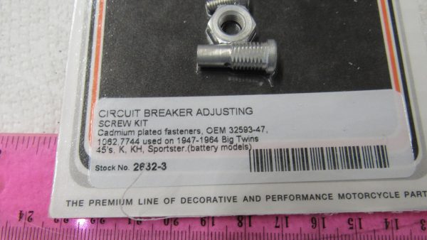 Harley Big Twins, 45 Flathead Circuit Breaker Adjusting Screw Kit. 1947-64. P/N 32593-47 - Image 2