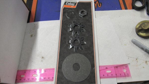 Harley 45 Flathead Foot Clutch Lever Friction Disc & Washer & Nut Kit. 1938-52. - Image 4