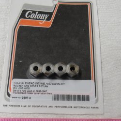 Harley Knucklehead Intake & Exhaust Rocker Arm Cover Return Oil Line Nuts. 1936-47.