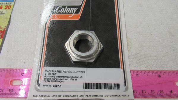 Harley 45 Flathead Solo & Servi-car Springer Fork Stem Nut 1940-57 P/N 46560-40