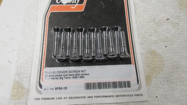 Harley Big Twin Timing Cover Screw Kit. *Chrome** 1936-69 *Allen Head