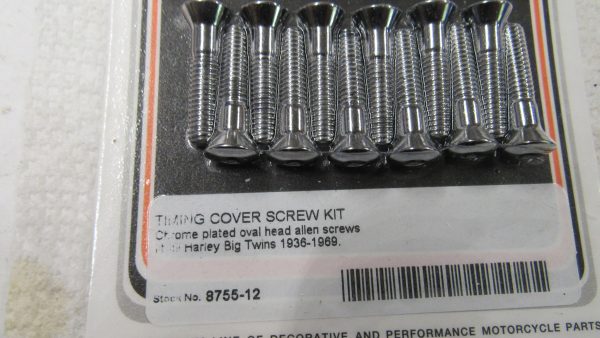 Harley Big Twin Timing Cover Screw Kit. *Chrome** 1936-69 *Allen Head - Image 2