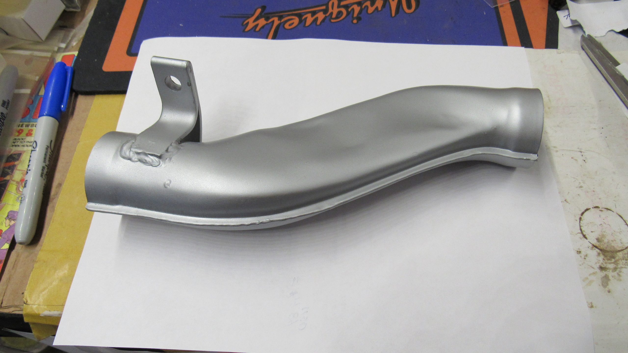 Harley Knucklehead,Panhead,Silver S Squash Pipe 1936-64. P/N 65465-36