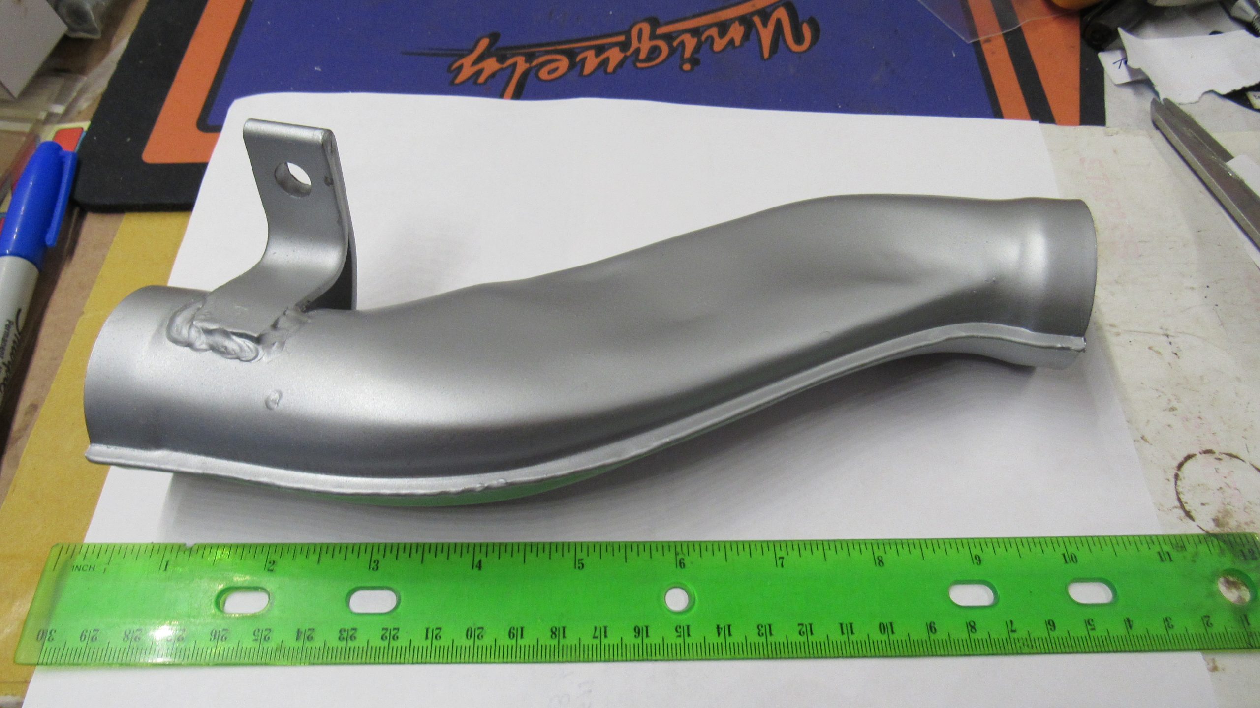 Harley Knucklehead,Panhead,Silver S Squash Pipe 1936-64. P/N 65465-36 - Image 5