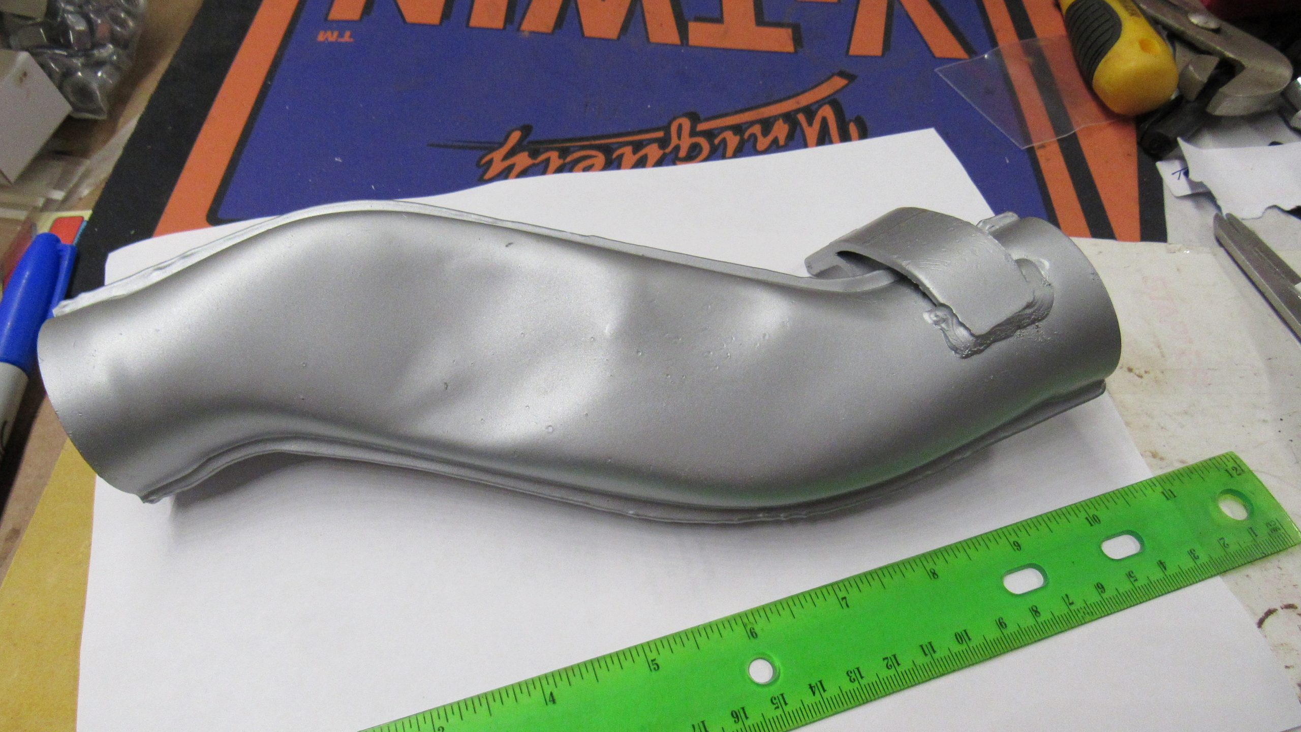 Harley Knucklehead,Panhead,Silver S Squash Pipe 1936-64. P/N 65465-36 - Image 7