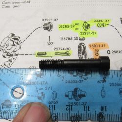 Harley 45 Flathead,VL, UL, Idler Gear Stud Screw. 1932-73. P/N 25794-30