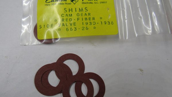 Harley VL Flathead Red Fiber Cam Washers. 1930-36. P/N 663-26  **1/64" Thick** - Image 3