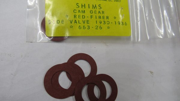 Harley VL Flathead Red Fiber Cam Washers. 1930-36. P/N 663-26  **1/64" Thick** - Image 2