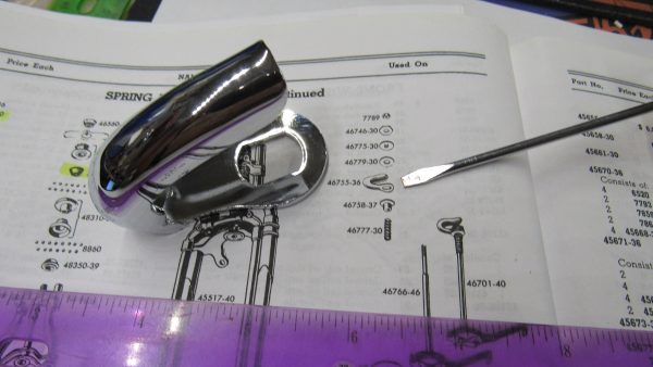 Harley Knucklehead, Flatheads Chrome Steering Damper Lever. 1930-57. P/N 46755-36