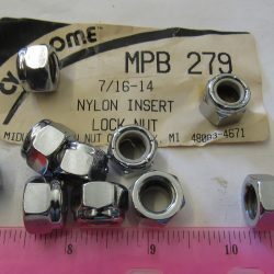 Chrome Nylon Lock Nut. 7/16-14. Coarse Thread