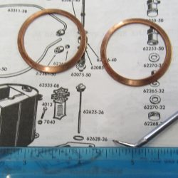 Harley Knuckle, Pan, Copper Style Oil Fill Cap Gasket. 1936-64. P/N 62628-36