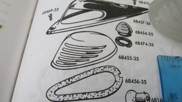Harley Knuckle, Pan, Flathead Front Fender Glass Lamp Lens. 1935-48.  P/N 68455-35 - Image 4