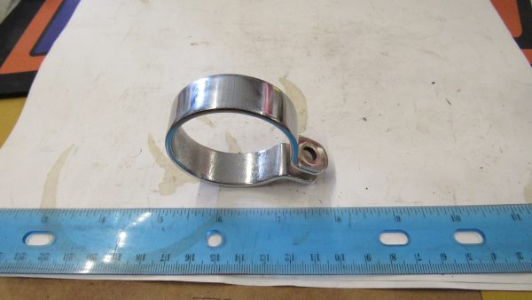 Harley Big Twin, Sportsters, ,Triumph, Honda, BSA 1 3/4" Chrome Exhaust Pipe Clamp - Image 5