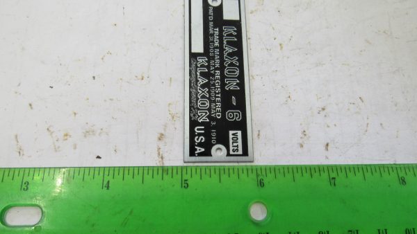 Harley, J, JD VL Indian Klaxon Horn Identification Tag *KLAXON-6* - Image 3