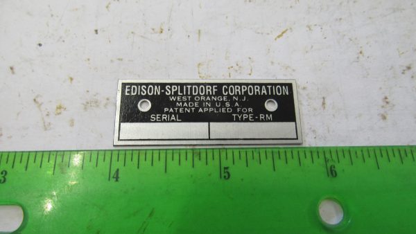 Harley, J, JD VL Indian Edison-Splitdorf Magneto Identification Tag
