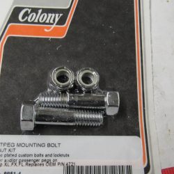 Harley Sportster, FX, FL Foot Peg Mounting Bolt And Nut Kit. 1969-UP?? **CHROME** P/N 4721