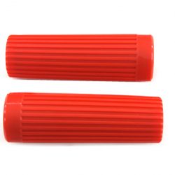 Harley Panhead,Sportsters,Shovelheads Red Grip Set Original Rib Style. 1962-72. P/N 56200-62A