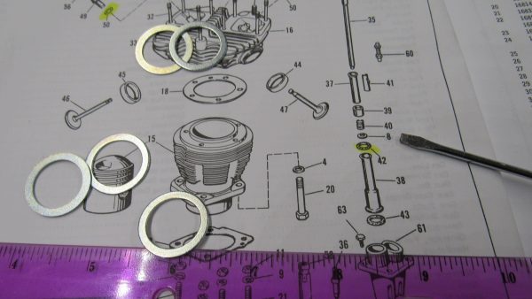 Harley Big Twin, Sportster Push Rod Tube Washers. 1936-UP??  P/N 6762B