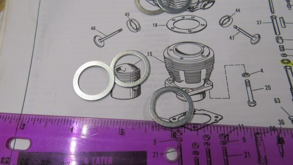 Harley Big Twin, Sportster Push Rod Tube Washers. 1936-UP??  P/N 6762B - Image 2