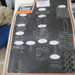 Harley 45 Flathead Parkerized Stock Style Hardware Kit for Aluminum Heads. 1937-73