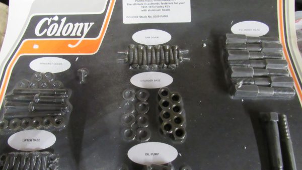 Harley 45 Flathead Parkerized Stock Style Hardware Kit for Aluminum Heads. 1937-73 - Image 2