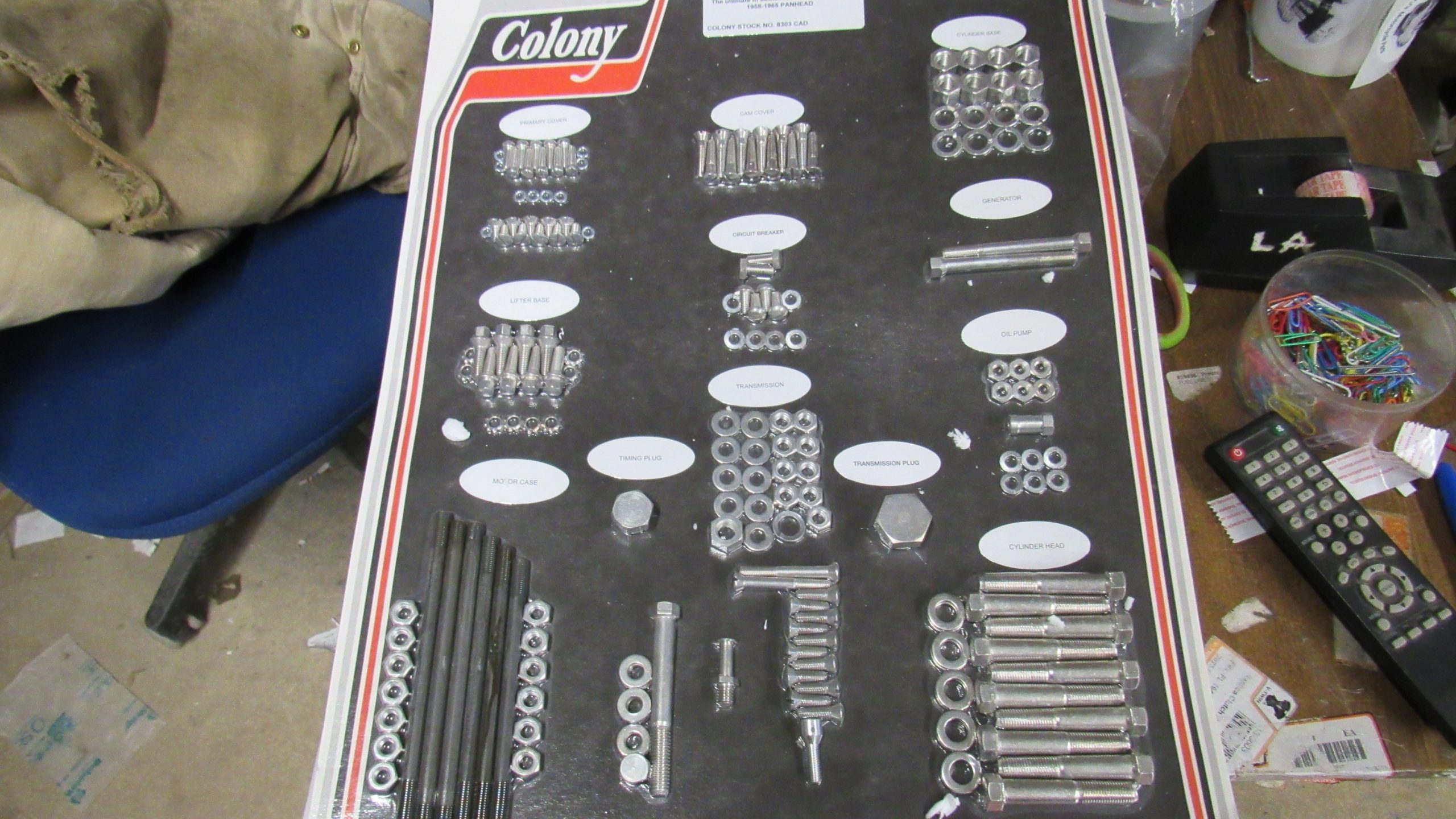 Harley Panhead Cadmium Stock Style Hardware Kit. 1958-65