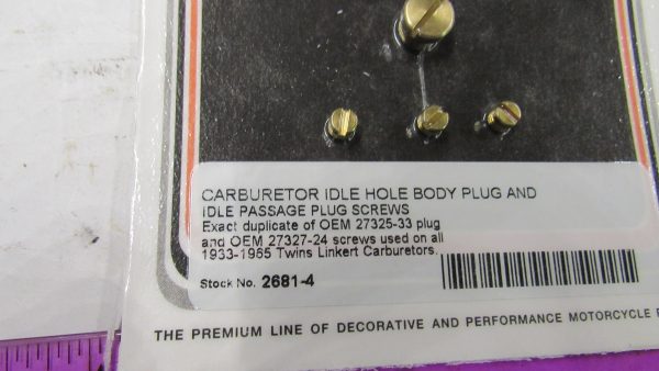 Harley Linkert Carburetor Idle Hole Body Plug and Passage Screws. 1933-65 P/N 27327-24 & 27325-33 - Image 2