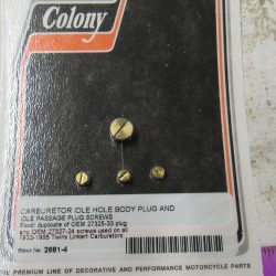Harley Linkert Carburetor Idle Hole Body Plug and Passage Screws. 1933-65 P/N 27327-24 & 27325-33