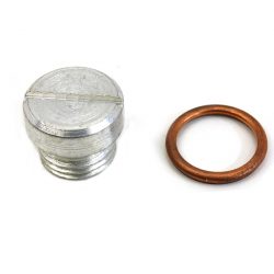 Harley Panhead Oil Pump Screen Plug, Cadmium. 1952-65.