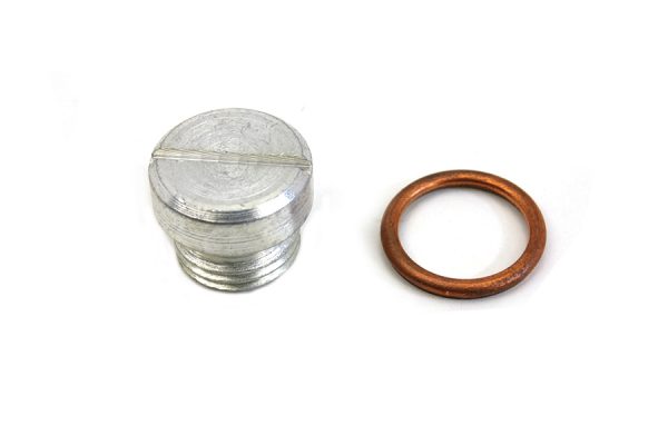 Harley Panhead Oil Pump Screen Plug, Cadmium. 1952-65.