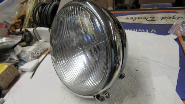 Harley Knucklehead,Panhead,45Flathead Black Springer Fork Headlight  1936-57. P/N 67701-35