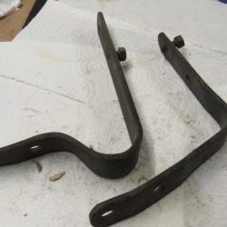 **USED** Harley 45 Flathead Leg Shield Brackets.