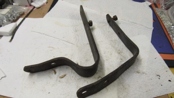 **USED** Harley 45 Flathead Leg Shield Brackets.