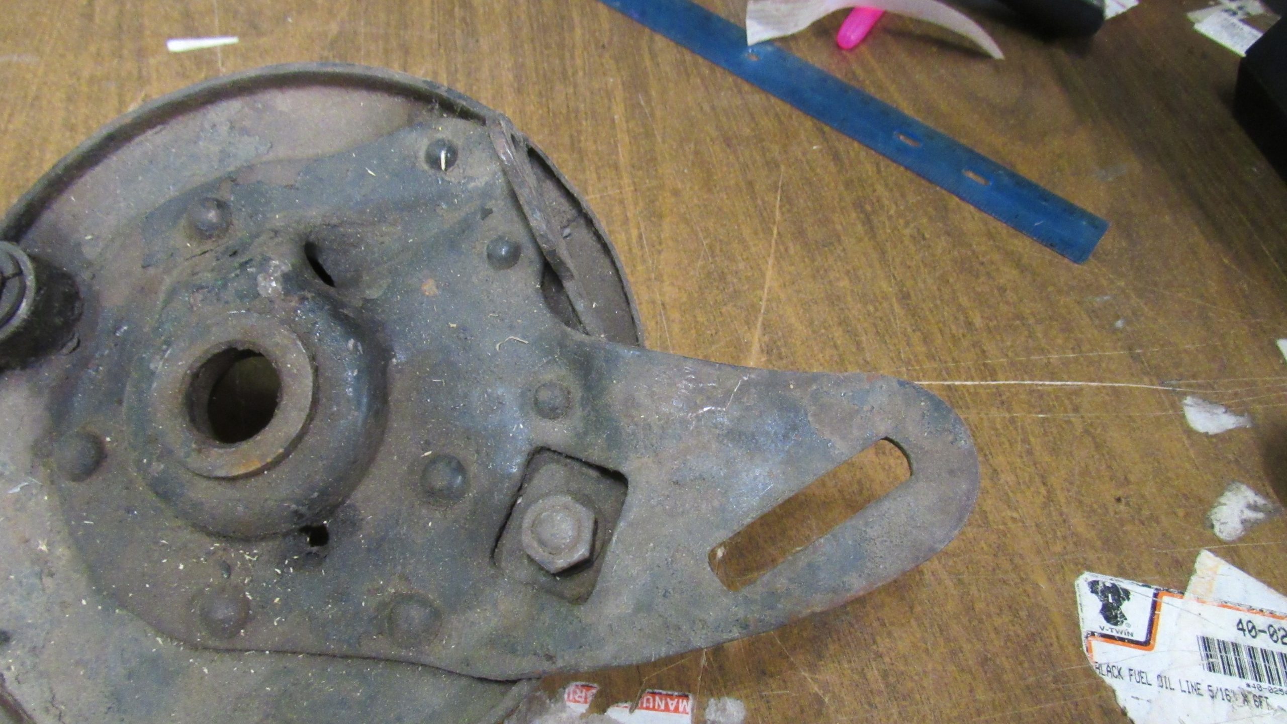 **USED**Harley 45 Flathead Rear Brake Backing Plate.1941-52 P/N 41647-41 - Image 9