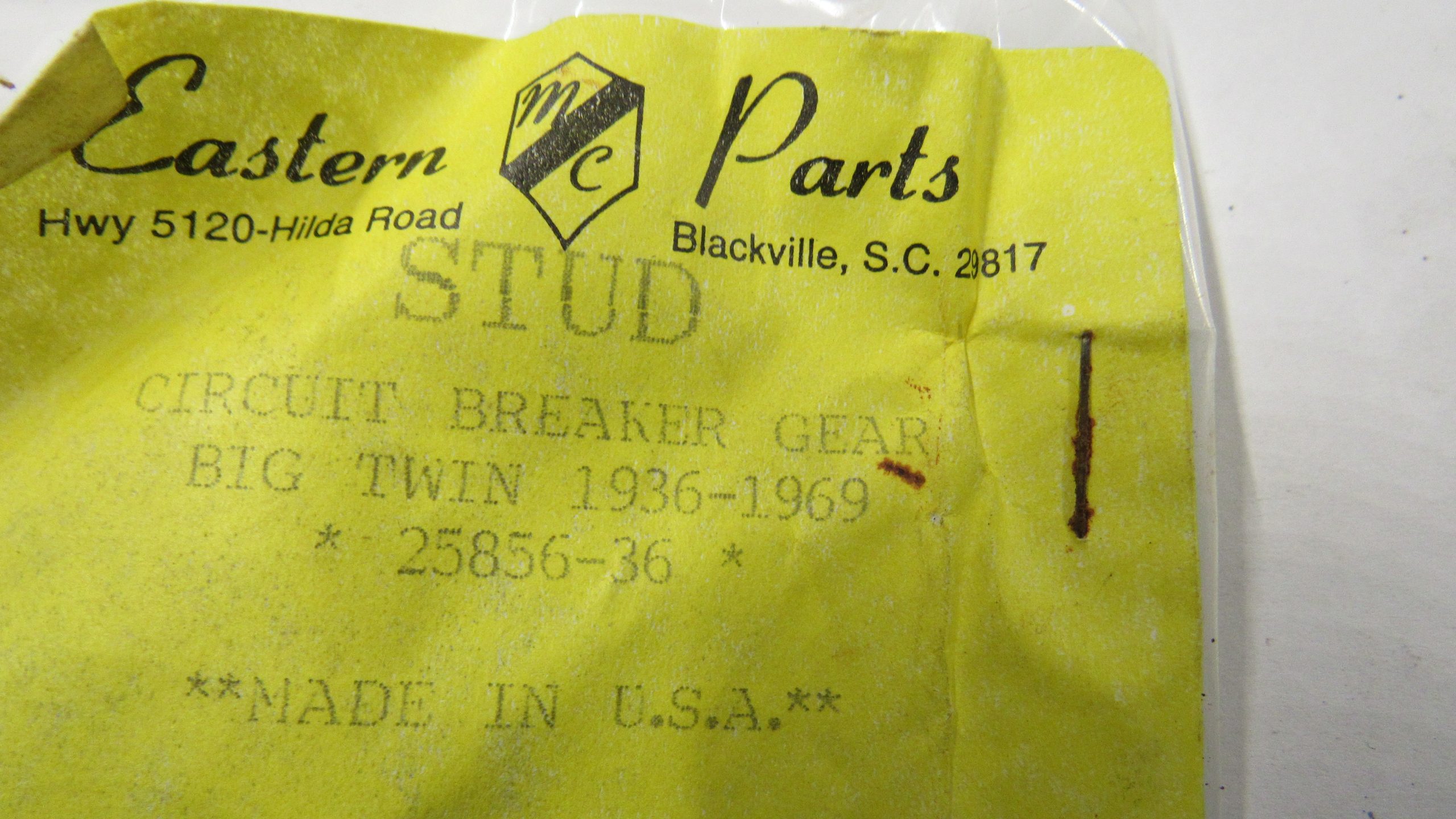 Harley Parts- Discontinued Parts. $10.00 **LOOK** *Circuit Breaker Gear Stud**