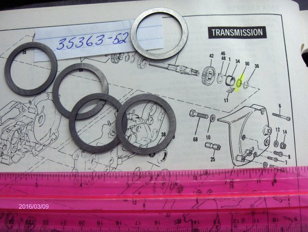 Harley Davidson Sportster Mainshaft Roller Bearing Washers .. P/N 35363-52