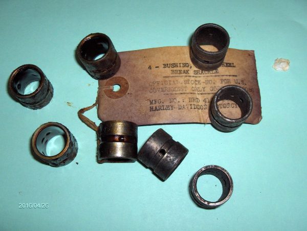 Harley Knuckle,Pan,Flathead Front Brake Shackle Bushings "NOS" P/N 44223-28