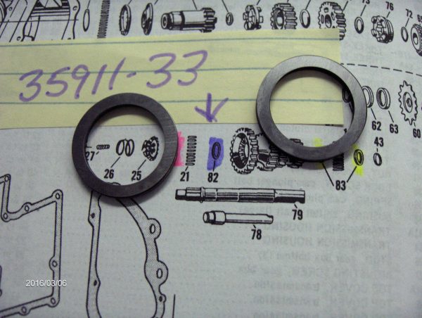 Harley 45 Flathead,Solo's & Servi-cars Tranny Countershaft Washers P/N 35911-33