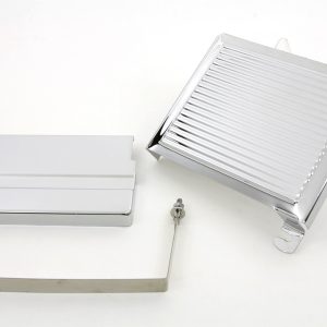 Harley Shovelhead,Panhead Chrome Ribbed Battery Cover Kit 1965-69