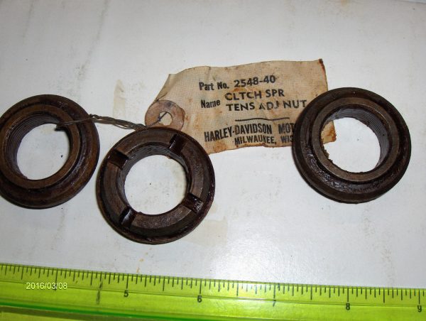 Harley Davidson 45 Flathead Clutch Spring Tensioner Adjusting Nut .."NOS".  P/N 2548-40