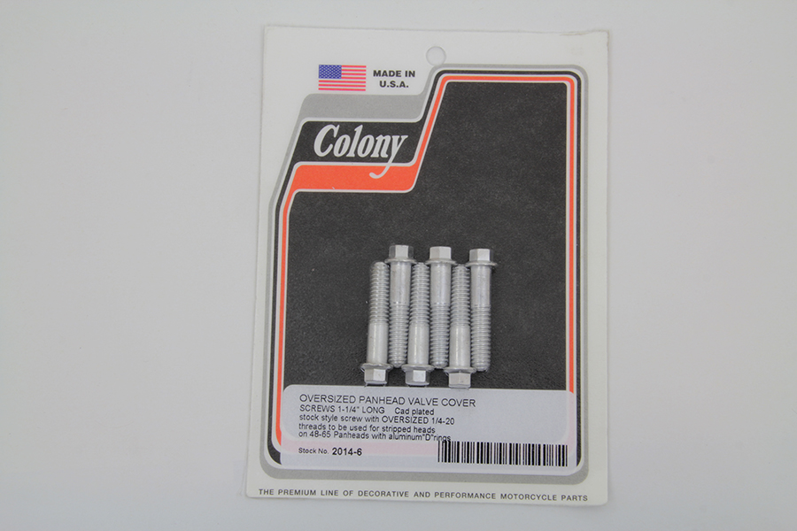 Harley Oversize Panhead Vale Cover Screws. 1 1/4" Long. Cad Plated 1948-65