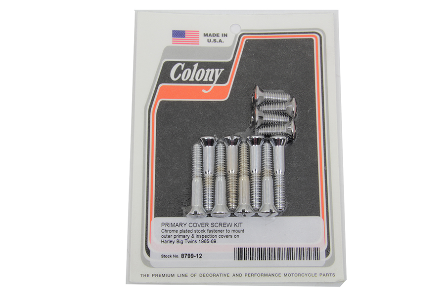 Harley Shovelhead Primary Cover Screw Kit.."Chrome"1965-69