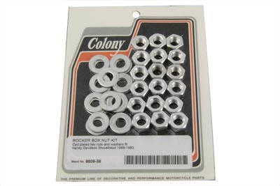 Harley Shovelhead Rocker Box Nut Kit "Cadmium Plated" 1966-83