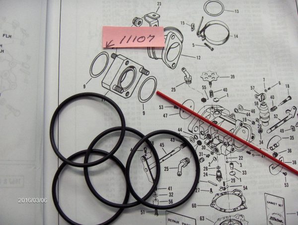 Harley Davidson Shovelhead,Manifold Block O-Rings Part # 11107