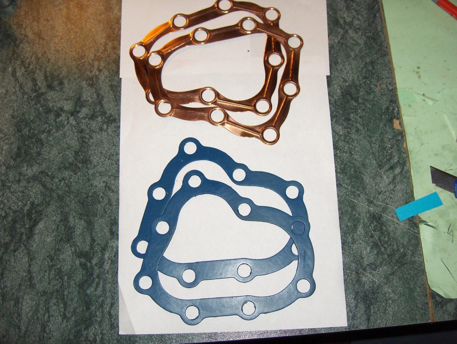 Harley 45 Flathead Head Gaskets "Blue Teflon" or "Copper" P/N 1676939