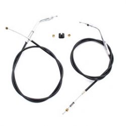 Harley Shovelhead,Evo Black Throttle and Idle Cable Set 1981-89